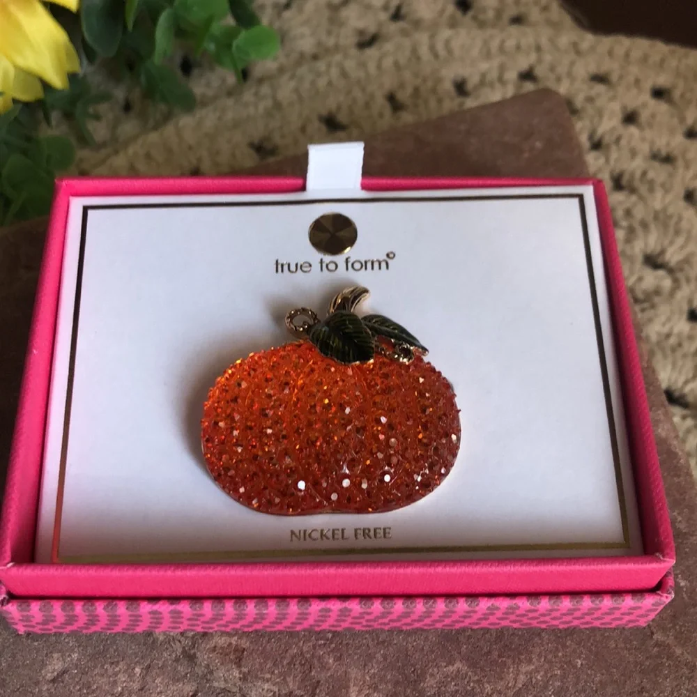 Pumpkin Brooch Pin GIVE THANKS